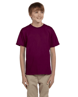 Sample of Gildan 2000B - Youth Ultra Cotton 6 oz. T-Shirt in MAROON from side front