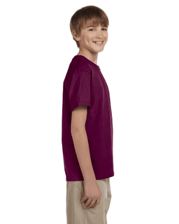 Sample of Gildan 2000B - Youth Ultra Cotton 6 oz. T-Shirt in MAROON from side sleeveleft