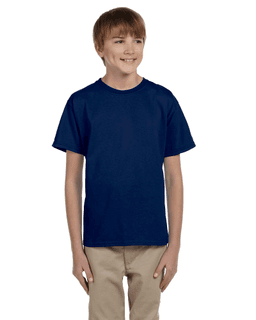 Sample of Gildan 2000B - Youth Ultra Cotton 6 oz. T-Shirt in NAVY from side front