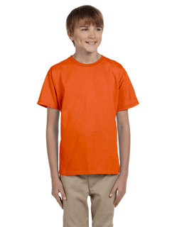 Sample of Gildan 2000B - Youth Ultra Cotton 6 oz. T-Shirt in ORANGE from side front