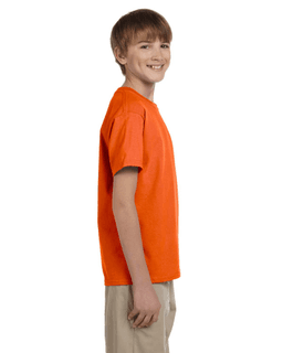 Sample of Gildan 2000B - Youth Ultra Cotton 6 oz. T-Shirt in ORANGE from side sleeveleft