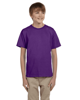 Sample of Gildan 2000B - Youth Ultra Cotton 6 oz. T-Shirt in PURPLE from side front