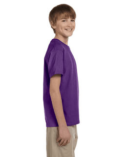 Sample of Gildan 2000B - Youth Ultra Cotton 6 oz. T-Shirt in PURPLE from side sleeveleft