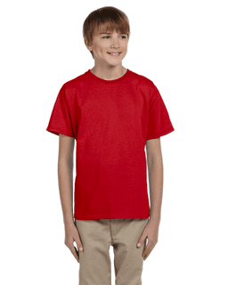 Sample of Gildan 2000B - Youth Ultra Cotton 6 oz. T-Shirt in RED from side front