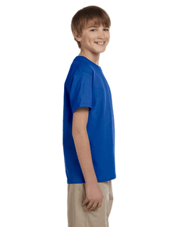 Sample of Gildan 2000B - Youth Ultra Cotton 6 oz. T-Shirt in ROYAL from side sleeveleft