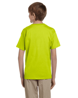 Sample of Gildan 2000B - Youth Ultra Cotton 6 oz. T-Shirt in SAFETY GREEN from side back