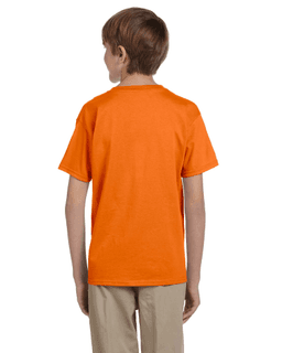 Sample of Gildan 2000B - Youth Ultra Cotton 6 oz. T-Shirt in SAFETY ORANGE from side back