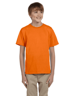 Sample of Gildan 2000B - Youth Ultra Cotton 6 oz. T-Shirt in SAFETY ORANGE from side front