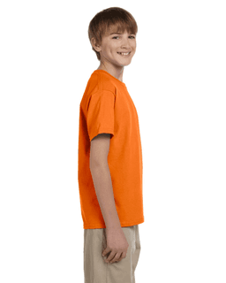 Sample of Gildan 2000B - Youth Ultra Cotton 6 oz. T-Shirt in SAFETY ORANGE from side sleeveleft