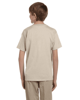 Sample of Gildan 2000B - Youth Ultra Cotton 6 oz. T-Shirt in SAND from side back