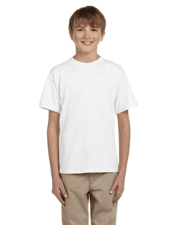 Sample of Gildan 2000B - Youth Ultra Cotton 6 oz. T-Shirt in WHITE from side front