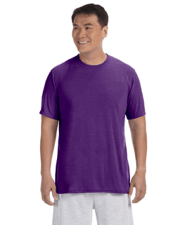 Sample of Gildan G420 - Adult Performance 100% Polyester Tee in PURPLE from side front