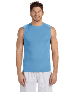 Sample of Gildan G427 - Performance 4.5 oz. Sleeveless T-Shirt in CAROLINA BLUE from side front