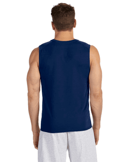 Sample of Gildan G427 - Performance 4.5 oz. Sleeveless T-Shirt in NAVY from side back