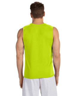 Sample of Gildan G427 - Performance 4.5 oz. Sleeveless T-Shirt in SAFETY GREEN from side back