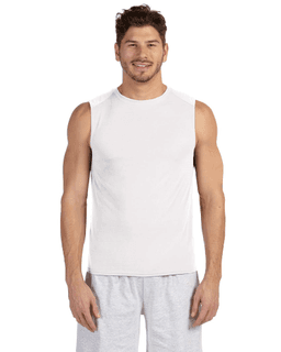 Sample of Gildan G427 - Performance 4.5 oz. Sleeveless T-Shirt in WHITE from side front