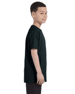 Sample of Gildan G500B - Youth 5.3 oz. T-Shirt in BLACK from side sleeveleft