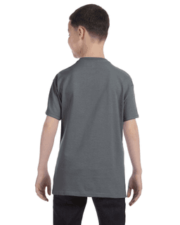 Sample of Gildan G500B - Youth 5.3 oz. T-Shirt in CHARCOAL from side back