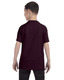 Sample of Gildan G500B - Youth 5.3 oz. T-Shirt in DARK CHOCOLATE from side back