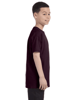 Sample of Gildan G500B - Youth 5.3 oz. T-Shirt in DARK CHOCOLATE from side sleeveleft