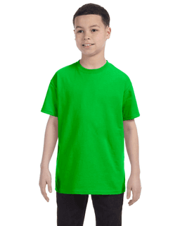 Sample of Gildan G500B - Youth 5.3 oz. T-Shirt in ELECTRIC GREEN from side front