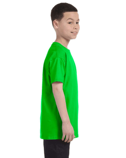 Sample of Gildan G500B - Youth 5.3 oz. T-Shirt in ELECTRIC GREEN from side sleeveleft