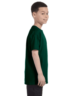 Sample of Gildan G500B - Youth 5.3 oz. T-Shirt in FOREST GREEN from side sleeveleft