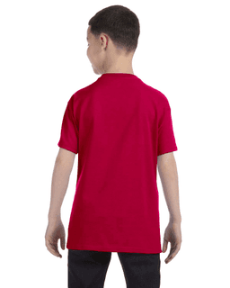 Sample of Gildan G500B - Youth 5.3 oz. T-Shirt in GARNET from side back