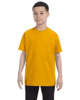 Sample of Gildan G500B - Youth 5.3 oz. T-Shirt in GOLD from side front