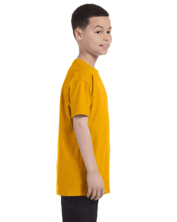 Sample of Gildan G500B - Youth 5.3 oz. T-Shirt in GOLD from side sleeveleft