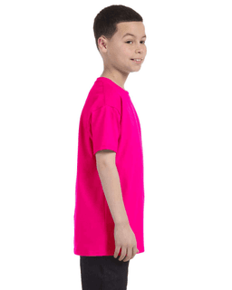 Sample of Gildan G500B - Youth 5.3 oz. T-Shirt in HELICONIA from side sleeveleft