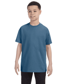 Sample of Gildan G500B - Youth 5.3 oz. T-Shirt in INDIGO BLUE from side front