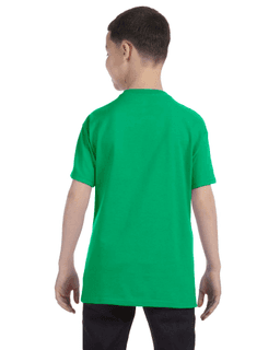 Sample of Gildan G500B - Youth 5.3 oz. T-Shirt in IRISH GREEN from side back