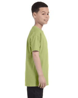 Sample of Gildan G500B - Youth 5.3 oz. T-Shirt in KIWI from side sleeveleft