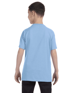 Sample of Gildan G500B - Youth 5.3 oz. T-Shirt in LIGHT BLUE from side back