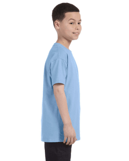 Sample of Gildan G500B - Youth 5.3 oz. T-Shirt in LIGHT BLUE from side sleeveleft