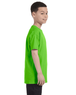 Sample of Gildan G500B - Youth 5.3 oz. T-Shirt in LIME from side sleeveleft