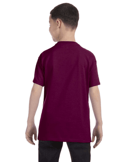 Sample of Gildan G500B - Youth 5.3 oz. T-Shirt in MAROON from side back