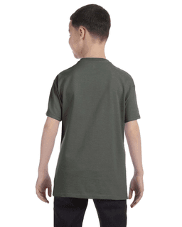 Sample of Gildan G500B - Youth 5.3 oz. T-Shirt in MILITARY GREEN from side back