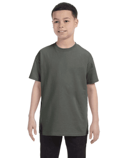 Sample of Gildan G500B - Youth 5.3 oz. T-Shirt in MILITARY GREEN from side front