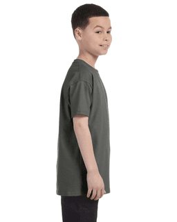 Sample of Gildan G500B - Youth 5.3 oz. T-Shirt in MILITARY GREEN from side sleeveleft