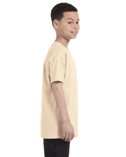 Sample of Gildan G500B - Youth 5.3 oz. T-Shirt in NATURAL from side sleeveleft