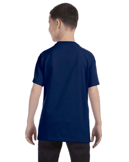 Sample of Gildan G500B - Youth 5.3 oz. T-Shirt in NAVY from side back