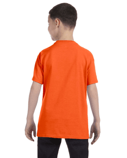 Sample of Gildan G500B - Youth 5.3 oz. T-Shirt in ORANGE from side back