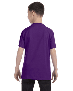 Sample of Gildan G500B - Youth 5.3 oz. T-Shirt in PURPLE from side back