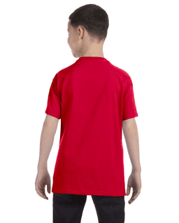 Sample of Gildan G500B - Youth 5.3 oz. T-Shirt in RED from side back