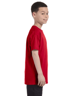 Sample of Gildan G500B - Youth 5.3 oz. T-Shirt in RED from side sleeveleft