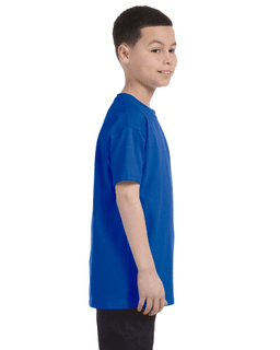 Sample of Gildan G500B - Youth 5.3 oz. T-Shirt in ROYAL from side sleeveleft