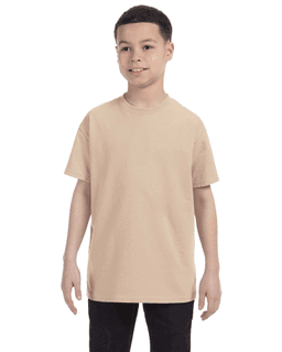 Sample of Gildan G500B - Youth 5.3 oz. T-Shirt in SAND from side front