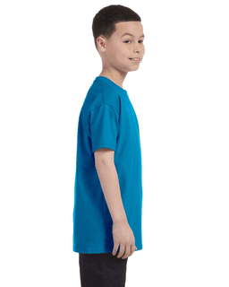 Sample of Gildan G500B - Youth 5.3 oz. T-Shirt in SAPPHIRE from side sleeveleft